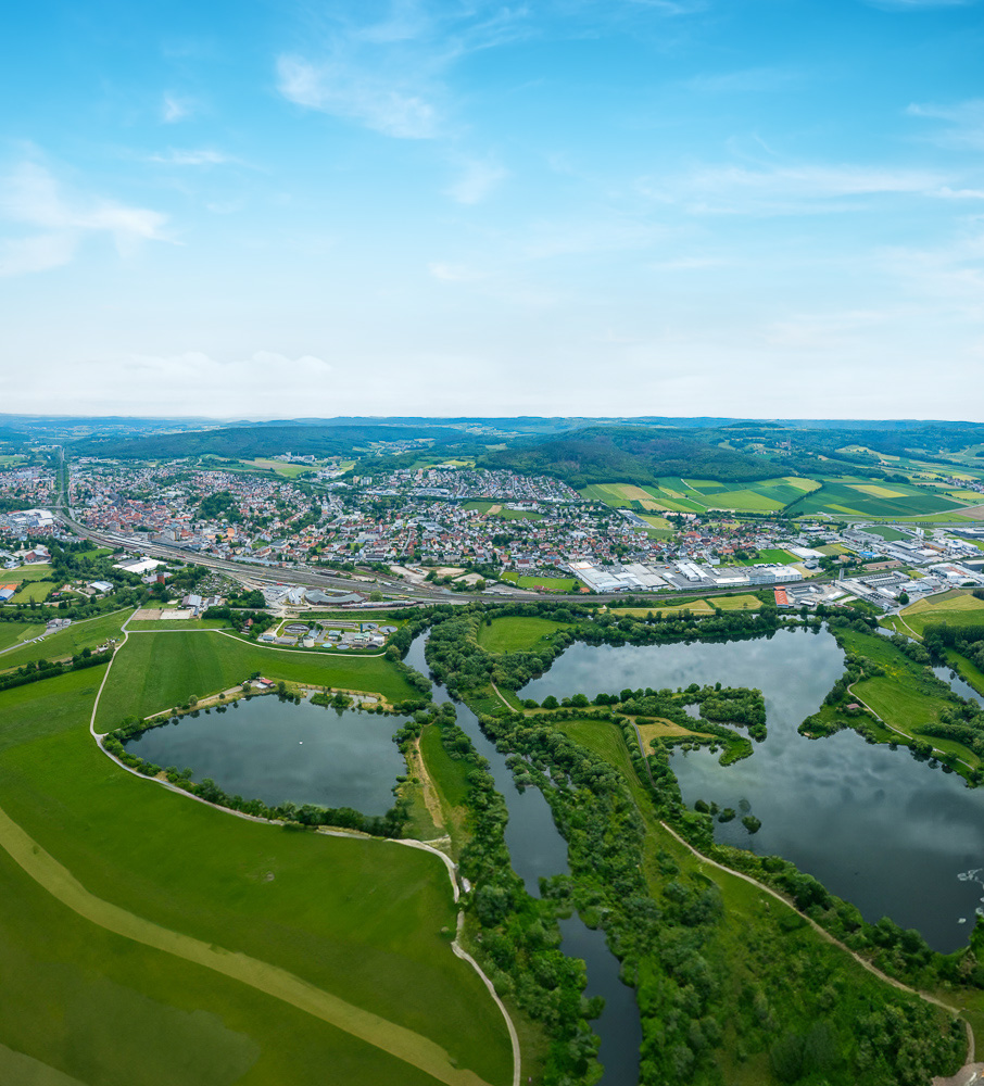 Luftbildaufnahme Seenlandschaft Raum Lichtenfels
